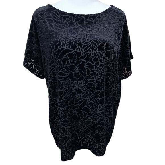 NEW RALPH LAUREN Velvet Burnout Top Blouse Loose Medium Dressy Career Layer Goth - Picture 7 of 8